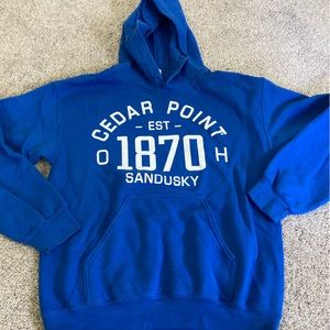 Blue Cedar Point Theme Park Sandusky Ohio Hoodie Sweatshirt, Size S Small